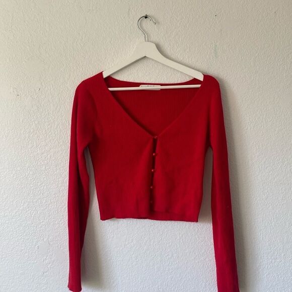 OGD Red Long Sleeve Cardigan - Picture 1 of 6